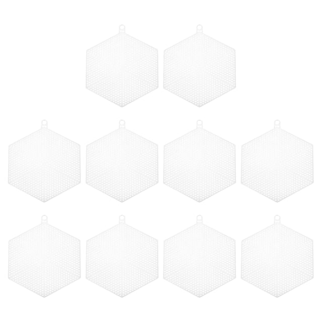 Unique Bargains Plastic Mesh Canvas Sheets,10Pcs 5.97' Cross Needlework Blank Yarn Crafting,Hexagon Shape
