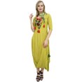 thumbnail image 2 of Bimba Robe Maxi à Drapé pour Femme Vert Olive Clair avec Foulard à Franges-8, 2 of 9