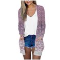 thumbnail image 1 of CEHVOM Cardigan à Imprimé Floral pour Femmes, Mode Décontractée, avec Poches, Manches Longues, Liquidation, 1 of 5