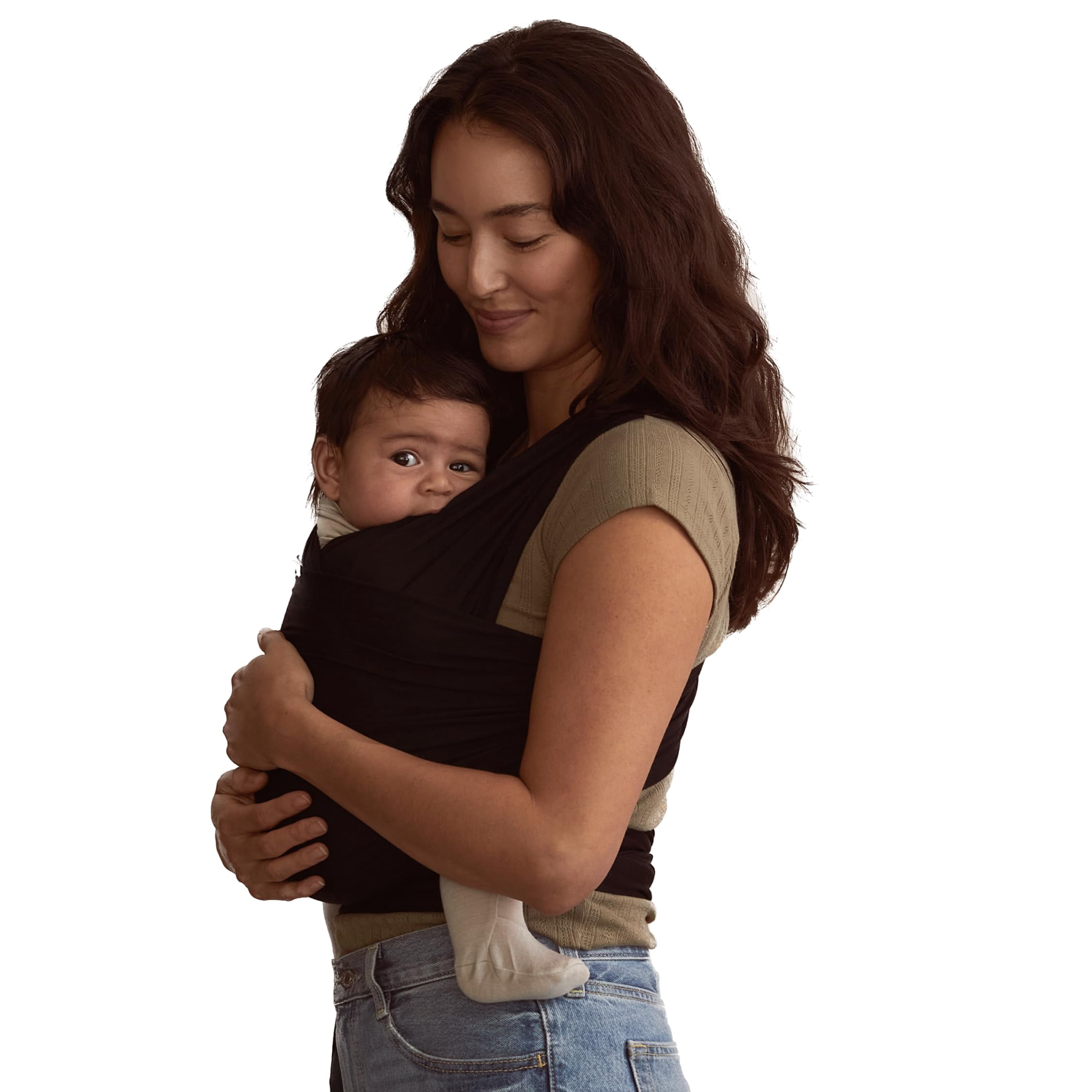 Solly Baby Wrap Carrier - Lightweight Baby Carrier - Newborn Baby Essentials - for Newborn Infants and Baby 8-25 Lbs. Black