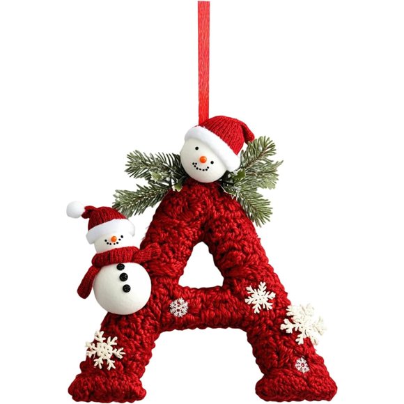 LFKERWMG My Items Initial Letter A To Z Acrylic Hanging Personalised Diy Craft Baubles for Xmas Fillers Santa Snowman Themed