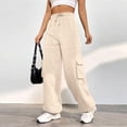 thumbnail image 2 of Timegard Sweatpants for Women Elastic High Waisted Comfy Cargo Pants Workout Running Pants with Pockets, 2 of 7