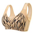 thumbnail image 1 of ManxiVoo Full Bust Front Closure Wireless Bra Large Cup Size Supportive Comfort Fit Seamless Camisole Style Printed Design S Size Light Yellow, 1 of 6