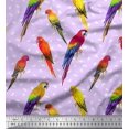 thumbnail image 3 of Soimoi Purple Cotton Cambric Fabric Macaw Parrot Bird Fabric Prints By Yard 42 Inch Wide, 3 of 3