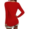 thumbnail image 3 of Bellella Women Basic Tops Baggy Solid Color Tee Sport Pullover Red XL, 3 of 3