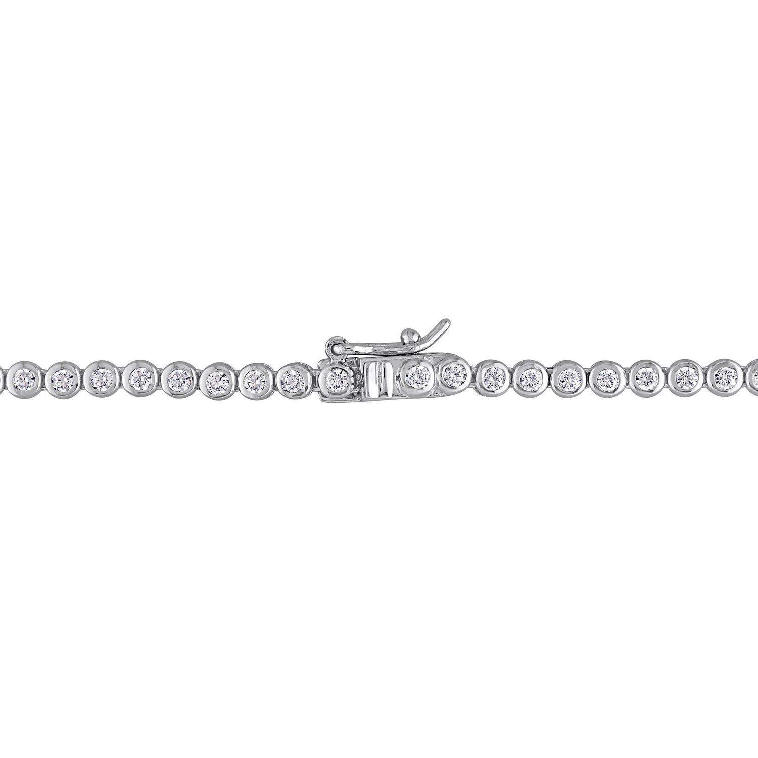 Collier à stations de forme auréole Miabella avec zircons cubiques en argent sterling, 27 po