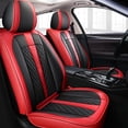 thumbnail image 1 of Maidao 2pcs Front Seat Covers for FIAT for Panda 2011-Present 2 Seats Leather Airbag Compatible Water Resistant Front Set Cushion Protector Black and Red, 1 of 8