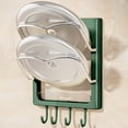 thumbnail image 2 of Pot Cover Rack Wall Mounted Hole Kitchen Storage Rack Multifunctional Household Storage Rack Cutting Board Rack Multi-layer Cutting Board Rack, 2 of 4