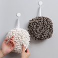 thumbnail image 3 of 2 Pack Fuzzy Ball Towel White and Gray Fast Drying Handball Absorbent Soft Towel for Kitchen Hand Towels for Bathroom Decorative Set Chenille Hanging Hand Towels, 3 of 9