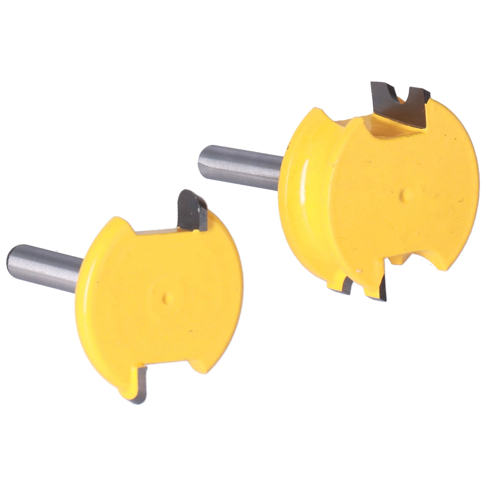 CHICIRIS Ensemble de Bits pour Routeur à Fentes, 2 Pcs Ensemble de Bits pour Routeur 1/4 Po Tige Argent Jaune Perles Joint Bits pour Menuiserie, Ensemble de Bits pour Routeur de Menuiserie