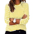 thumbnail image 1 of Timegard Hauts pour Femmes à Rayures à Manches Longues Col Ras du Cou Blouse Ample et Confortable Hauts Habillés Décontractés Vêtements d'Automne, 1 of 8