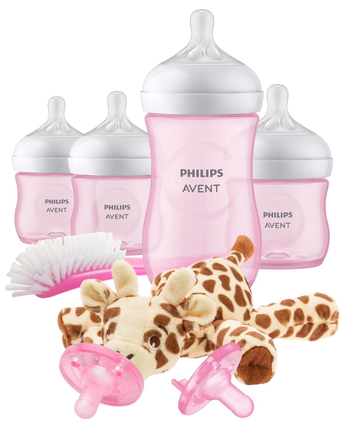 Ensemble Cadeau Biberon Naturel Philips Avent Rose avec Snuggle, SCD838/03