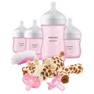 Philips Avent Natural Baby Bottle Pink Baby Gift Set With Snuggle, SCD838/03