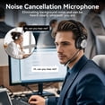thumbnail image 2 of Trucker Bluetooth Headset with Microphone, with AI Noise Cancelling & Mute Button, Wireless On-Ear Headphones 60 Hrs Working Time, for Trucker Home Office Remote Work Zoom, 2 of 7