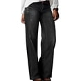 thumbnail image 1 of Meichang Jeans Amples Taille Haute à Jambe Grand pour Femmes Meichang, Décontractés, Confortables, Noirs, TTG, 1 of 6