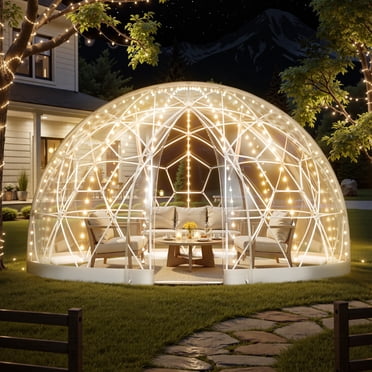 VEVOR Garden Dome Tent, 9.5 x 5.7 ft Outdoor Clear Bubble Tent for 2-4 Person, Weatherproof Geodesic Dome Greenhouse with Window, PVC Igloo Tents for Backyard Patios Camping Party Wedding