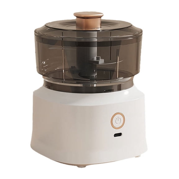 Riforla Hachoir à Viande Électrique Fonctionnel pour la Maison Démarrage en un Clic Hachoir à Ail Tranchant Détachable Mini Robot Culinaire pour Usage Domestique Mélangeur Alimentaire Blanc 13.6X13.6X15.1cm