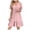Pink, variant on Kyusrd Summer Dresses For Women 2025 Vacation Short Sleeve Elegant Mini Dress High Waist Pleated Summer Casual Dresses Flowy V Neck Beach Dress Ruffle A Line Sun Dresses Women'S Novelty Dresses