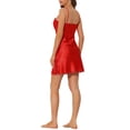 thumbnail image 3 of Unique Bargains Camisole de Lingerie en Satin pour Femme, Rouge, P, 3 of 6