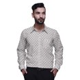 thumbnail image 1 of BESTMAN Chemise en Coton Imprimée avec Poches Col Évasé Boutonnée Chemise Formelle, 1 of 5