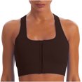 thumbnail image 2 of ylioge Sports Bras for Women Front Closure Zipper High-Impact Ribbed Wireless Push-Up Stretchy Racerback Solid Comfort Workout Underwear Bralettes, 2 of 4