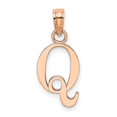 thumbnail image 1 of Diamond2Deal 14K Pendentif Initiale Lettre Q en Or Rose pour Femmes, 1 of 5