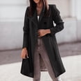 thumbnail image 2 of WEIYLL Womens Fleece Jackets Double Mid Long Trench Belt Solid Color Black Fall Coats Size M, 2 of 5