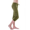 thumbnail image 1 of Capri Pants for Women Plus Size Side Pockets Cargo Pants Elastic Drawstring Casual Cropped Pants, 1 of 6