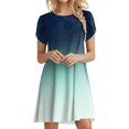 thumbnail image 2 of Jusqu'à 65 % de Réduction! Robes de Mode d'Été pour Femmes 2024 Grande Taille Décontractée Col Rond Manches Imprimé Floral avec Poche Robe Ample Longueur Genou, 2 of 4