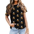 thumbnail image 1 of T-shirt Décontracté à Manches Courtes pour Homme avec Imprimé Bière, Col Rond Confortable, Tee pour Usage Quotidien Printemps Été Automne, Haut Basique, 1 of 3