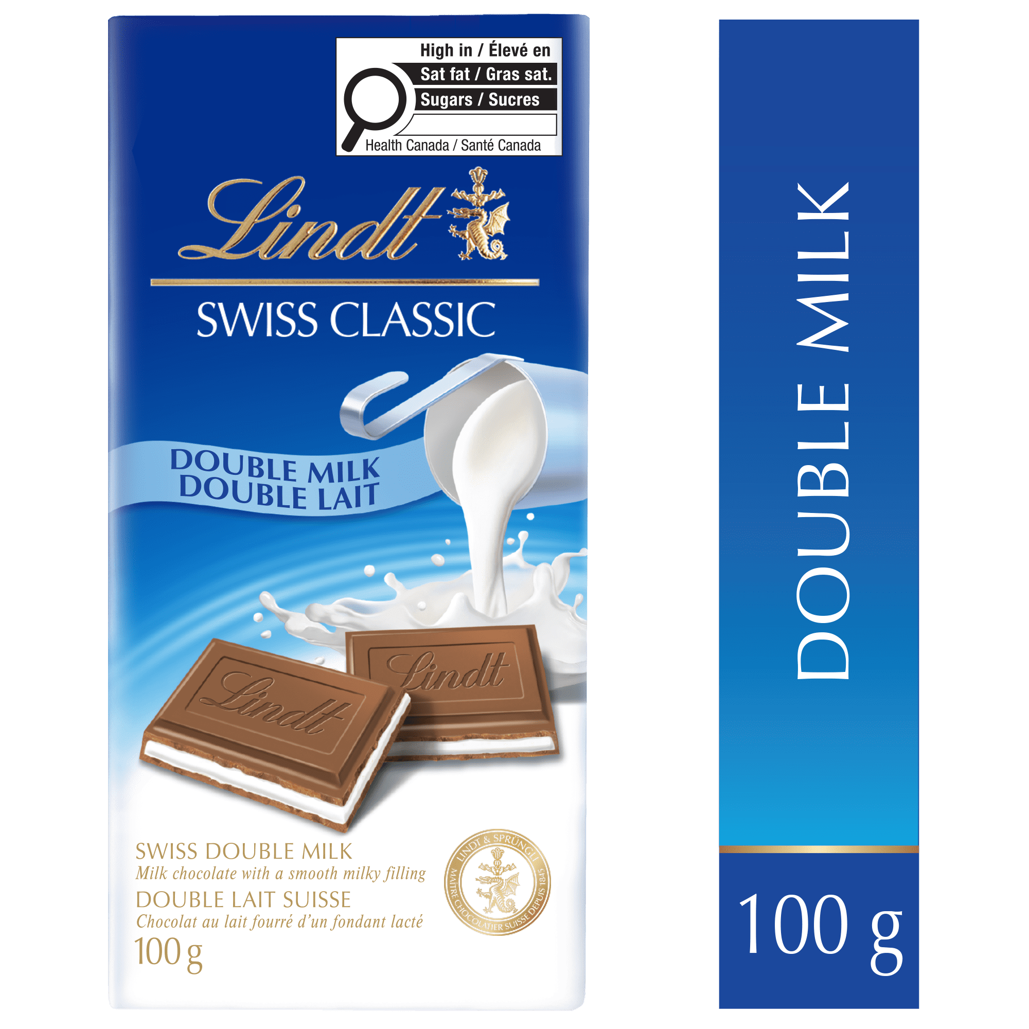 Chocolat double lait Lindt SWISS CLASSIC – Barre (100 g)