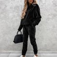 thumbnail image 2 of Yuyuzo Womens Velour Sweatsuits 2 Piece Outfits Hooded Pullover Sweatshirt Sweatpants Tracksuits Matching Set, 2 of 7