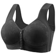 thumbnail image 1 of Lenpel Front Closure Bras for Women Wireless Lace Full Coverage Plus Size Pus up Bras Supportive Everyday Bralettes(Black,Large), 1 of 5