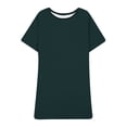 thumbnail image 4 of UPPADA Robe T-Shirt Décontractée d'Été pour Femme Grande Taille Sans Manches Évasée avec Poches Col Ras du Cou Plissée Robe Débardeur Coupe Ample Boho Plage Robes d'Été Vert Armée, TG, 4 of 5