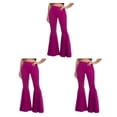 thumbnail image 3 of Decodeary Pantalon Confortable Taille Haute Léger Extensible Bas Cloche Violet m 3Set, 3 of 6