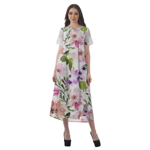 Moomaya Robes d'Été Imprimées Décontractées pour Femmes, Robes de Cocktail, Vêtements de Mariage