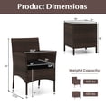 thumbnail image 3 of Costway 3 PCS Outdoor Conversation Set with Cushioned Seat & Tempered Glass Tabletop Black, 3 of 10