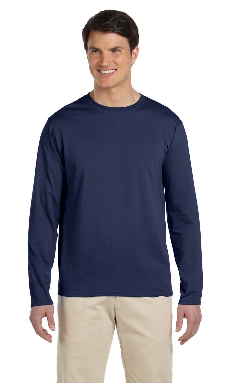 Gildan T-Shirt à Manches Longues 45 oz pour Adulte Softstyle - Marine - L