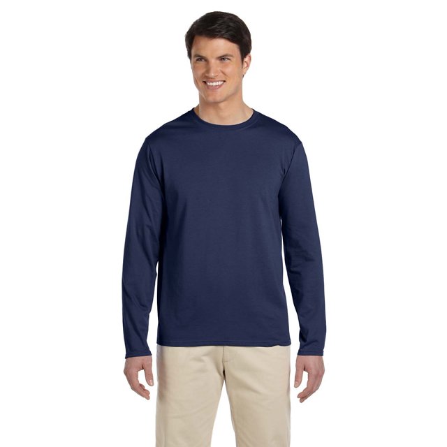 Gildan T-Shirt à Manches Longues 45 oz pour Adulte Softstyle - Marine - L