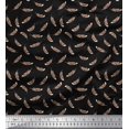 thumbnail image 1 of Soimoi Black Modal Satin Fabric Eagle Feather Printed Fabric 1 Yard 42 Inch Wide, 1 of 3