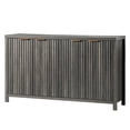 thumbnail image 1 of OAKHAM Buffet Bahut Cannelé avec 4 Portes, Crédence de Rangement avec Tablettes Ajustables, Console d'Appoint Moderne, Chêne Minuit, 1 of 6