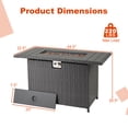 thumbnail image 3 of Gymax 44.5'' Propane Fire Pit Table w/ Metal Slatted Tabletop & Stainless Steel Burner Black, 3 of 6
