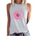 thumbnail image 2 of TIMIFIS Breast Cancer Ribbon Women's Racerback Tank Casual Sleeveless Printed Ladies Round Neck Blouses Tops T-ShirtFall/Winter, 2 of 5