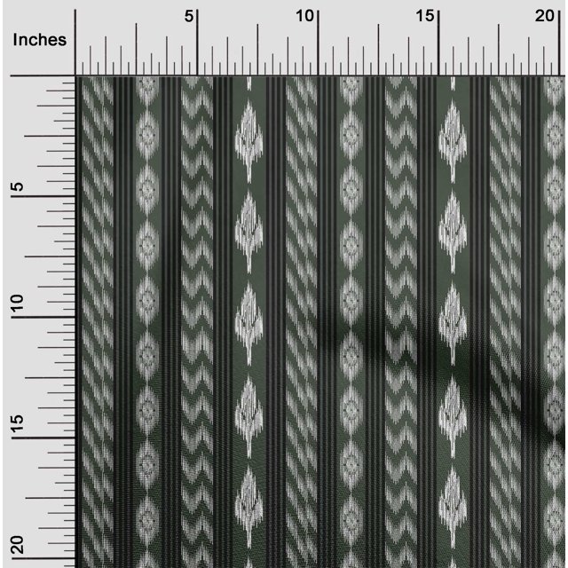 oneOone Silk Tabby Fabric Stripe Ikat Print Sewing Fabric BTY 42 Inch Wide