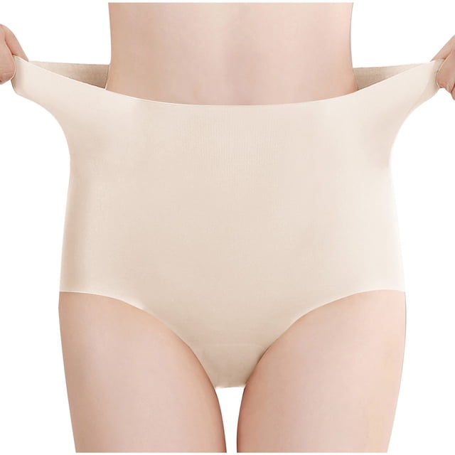 MeetoTime Seamless High Waisted Underwear Stretchy No Show Briefs Comfortable Full Coverage Panties