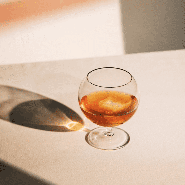 Thyme & Table 16 fl oz Sphere Bourbon Glass with Gold Rim, 2 Pack