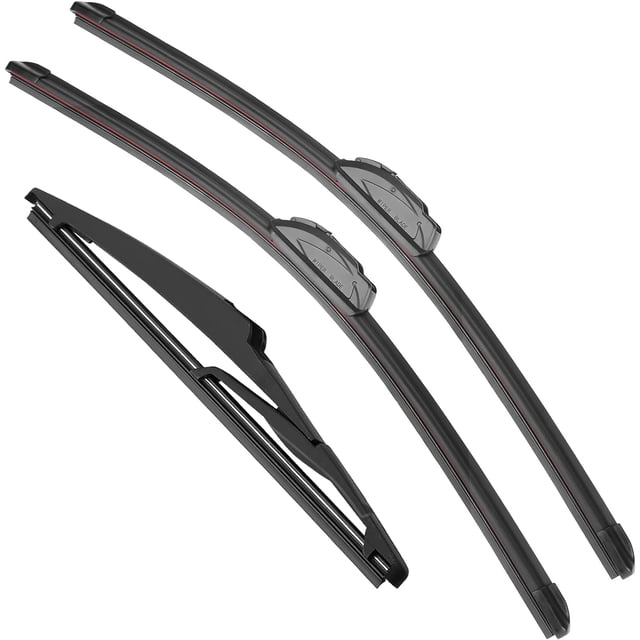 LAICAIW RAINTOK Windshield Wiper Blade Set Replacement for 2007-2013 Suzuki SX4 and Rear Windshield Wiper Blade-26"/14"/10" (Set of 3) U/J HOOK