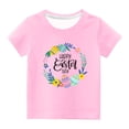 thumbnail image 1 of Penkiiy T-Shirts de Pâques pour Enfants Garçons Filles Mode Pâques Mignon Fleur Œufs de Pâques Imprimé Col Rond Manches Courtes 3 Ans Rose, 1 of 4