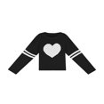 thumbnail image 3 of Pull pour Femmes Manches Longues Col Tricoté Cœur Ample Fête de Rue Chemise Décontractée Rose TG, 3 of 5