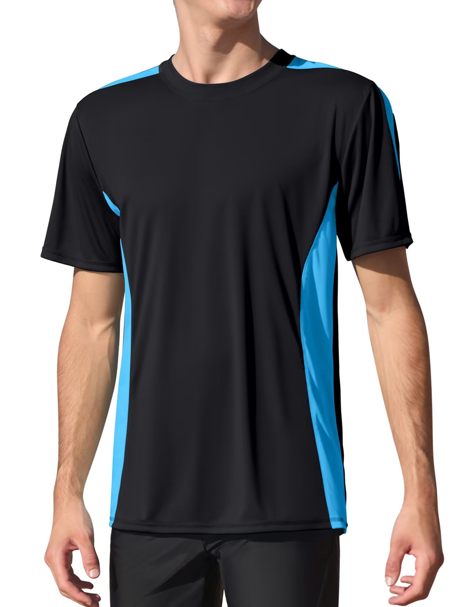 Charmo Chandails de Bain UPF 50+ pour Hommes, Séchage Rapide, Manches Courtes, Hauts de Maillot de Bain, Protection Solaire, Course, Surf, Rashguards